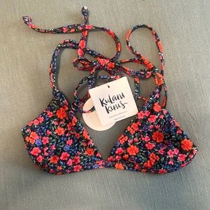 Kulani Kinis Bikini top size extra small floral print